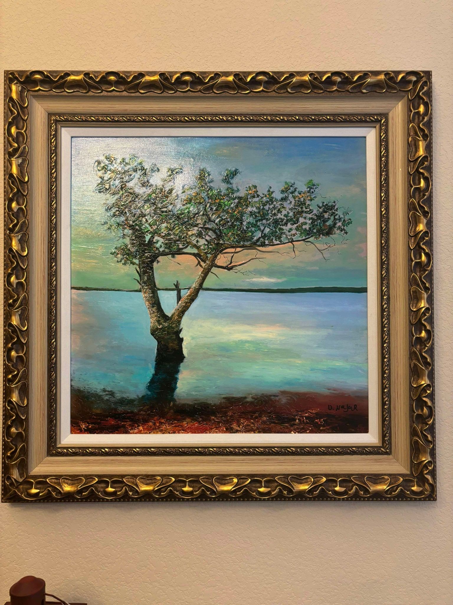 New LIfe: David Najar "New Life" 2015 22"x22" (Image Size) Giclee with hand-embellishment on canvas. Hand-signed in ink by the artist. Gallery Framed, COA, Apprasial