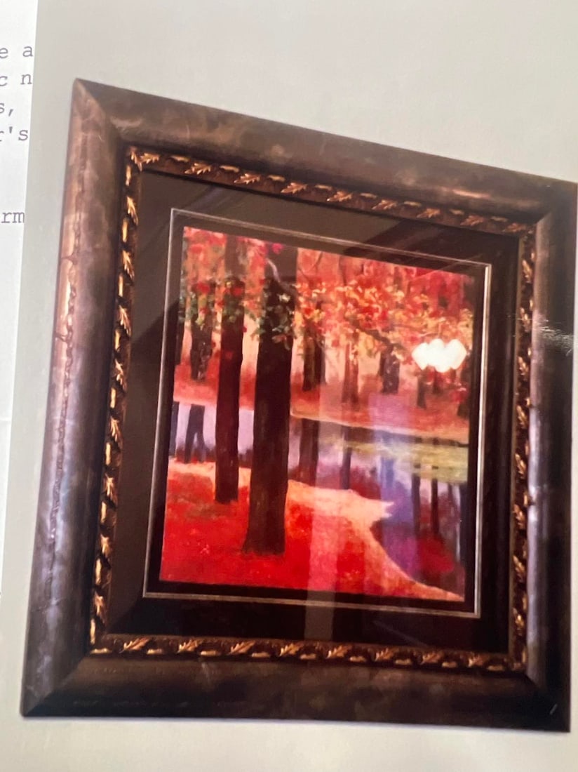 A Scene from Autumn: David Najar "A Scene from Autumn" 2014 17 3/4" x 17 3/4" Image size Giclee on paper. Hand-signed by the artist. Gallery framed, Apprasial