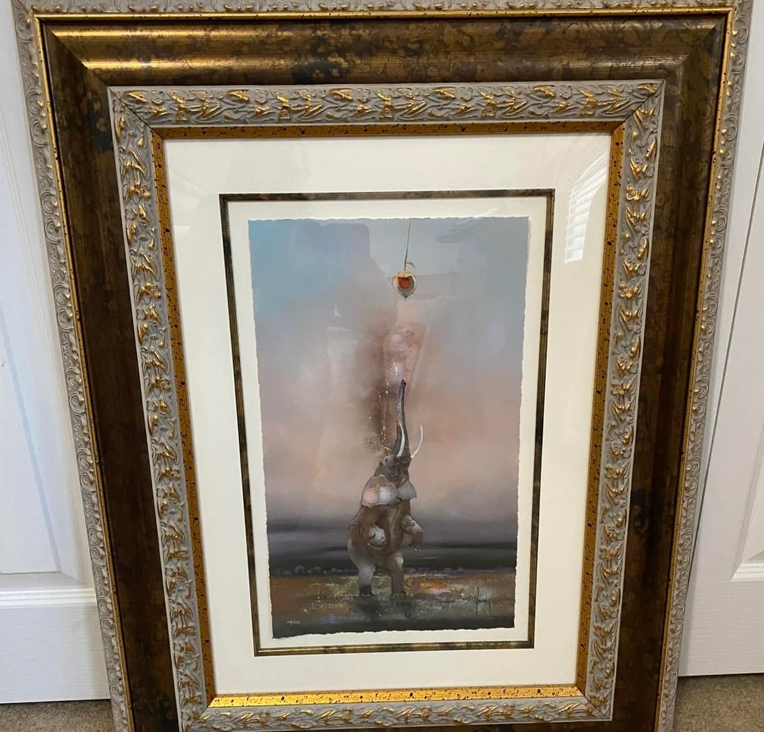 LA CONVOITISE: Bernard Louedin "LA CONVOITISE" GIGLEE ON PAPER , Hand signed and NUMBERED LE 200 , Gallery FRAMED 24 3/4" X 18 3/4"