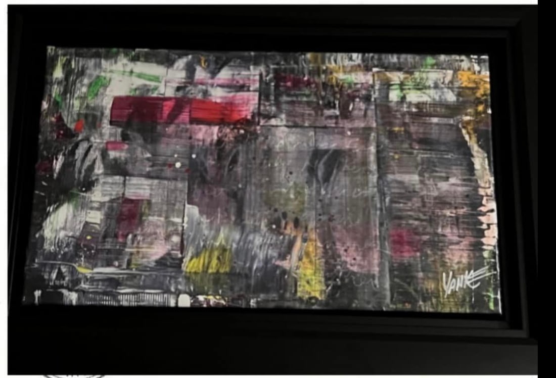 Untitled No. 9,917: Tim Yanke "Untitled No. 9,917" 2021 10 3/4" x 18" image size Giclee with mixed media painting with pigment, pastels and charcoal on canvas. Hand-signed by the artist. LE 09 COA