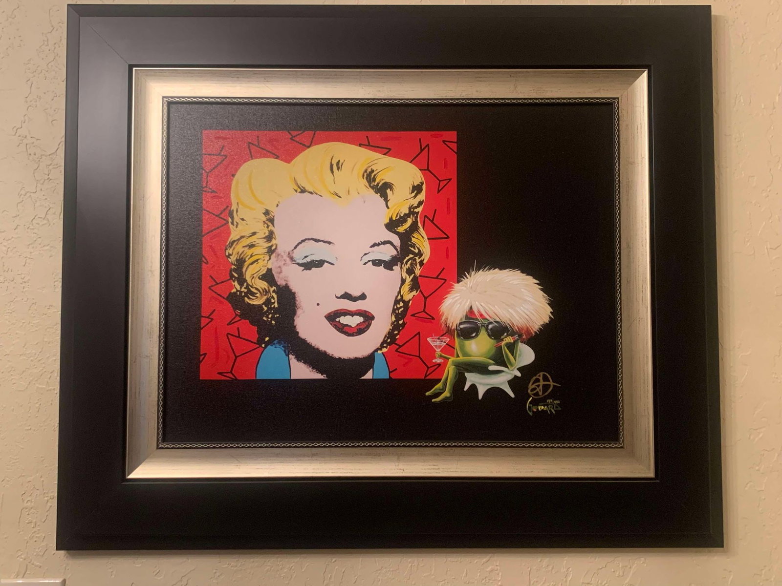 Marilyn: Michael Godard "Marilyn" 17 1/2" x 23" Image size Giclee in color with hand-embellishment on canvas. Hand-signed in ink lower right by the artist. COA Appraisal Gallery Framed