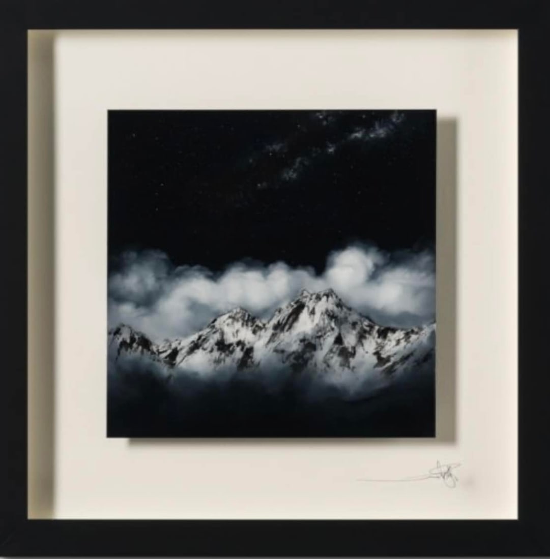 A Place in the Sky: Richard Rowan "A Place in the Sky" ORIGINAL Oil on glass Reverse painted in layers on to the glass, which allows him to achieve the microscopic detail and preserve the vibrant colours. On each of