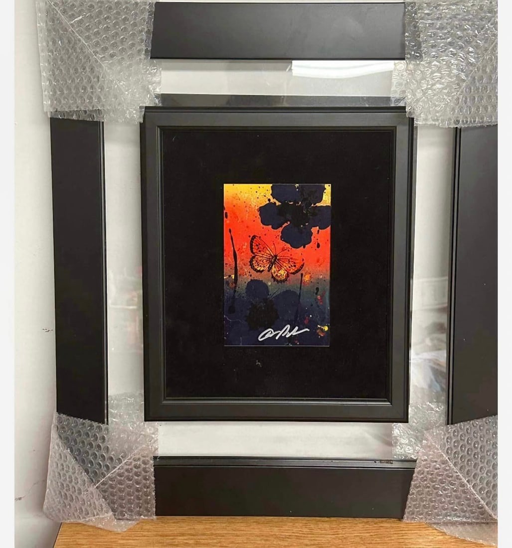 Skylight IV: Dominic Pangborn "Skylight IV" UNIQUE 2018 7" x 5" Image size Mixed media painting on transparent acrylic panel. Hand-signed in ink lower right by the artist. Gallery framed COA