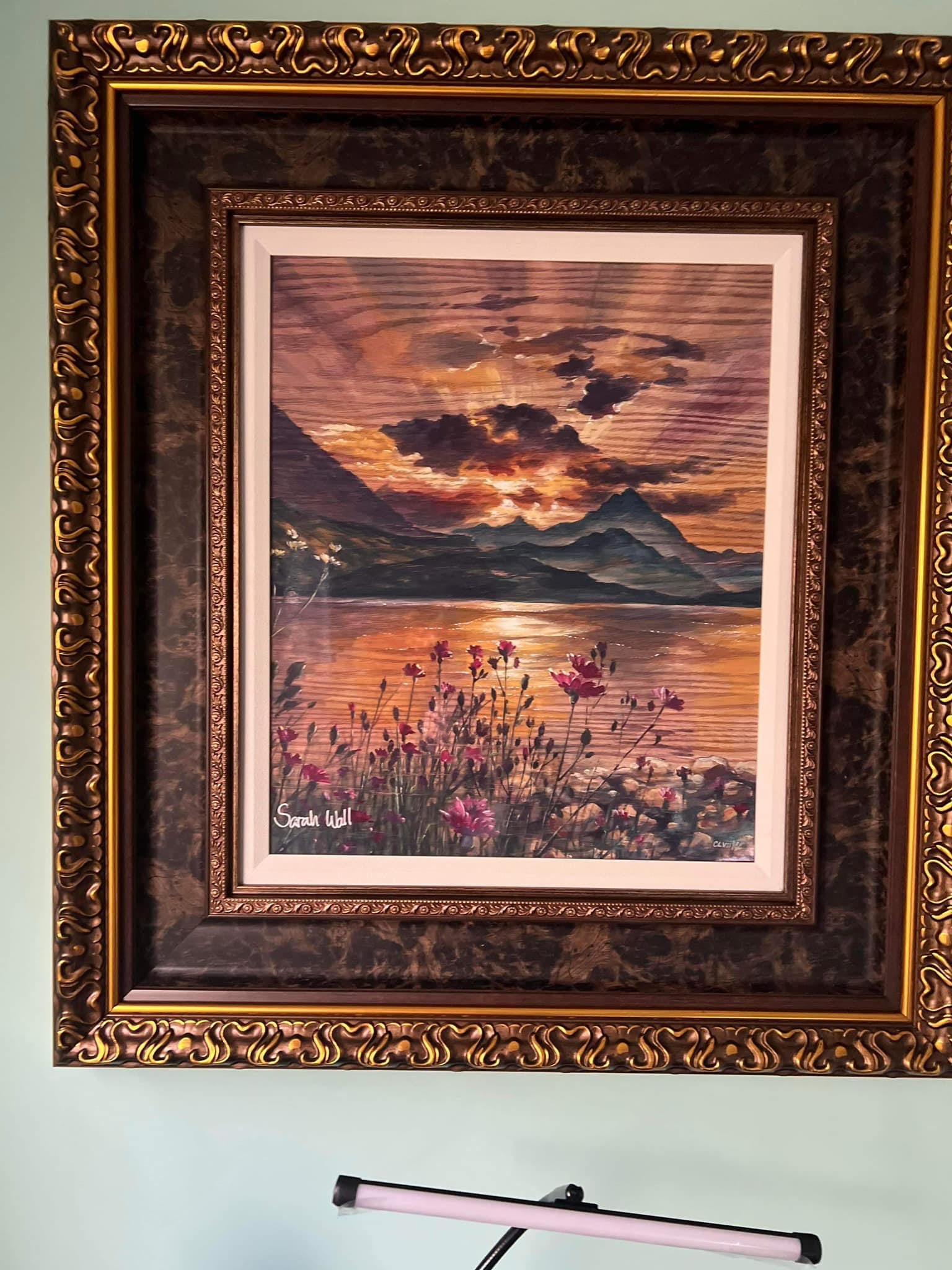 Sarah Wall Golden Blooms: Sarah Wall "Golden Blooms" 2020 19" x 15 6/8" Image size digital multiple through dy sublimation on wood. LE of 90 examples. Hand-signed by the artist.