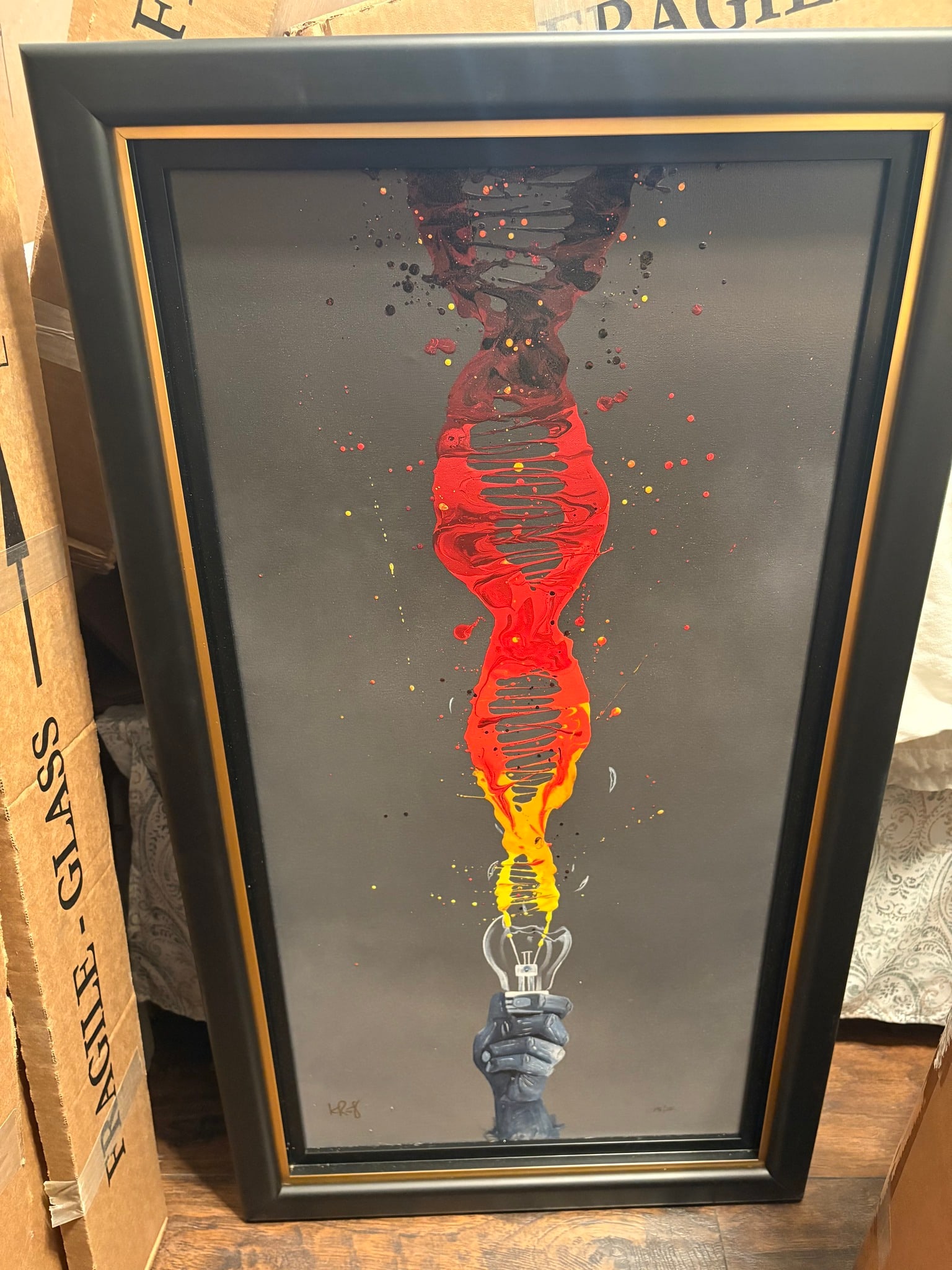 Kre8 Light the Fire from Within: Kre8 "Light the Fire from Within" Gallery framed, SB