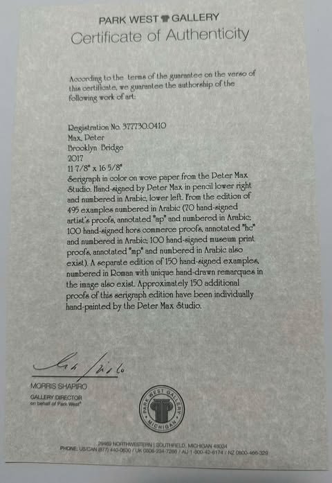 Peter Max Brooklyn Bridge - 3