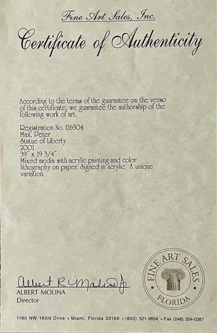 Peter Max Statue Liberty Unique - 4