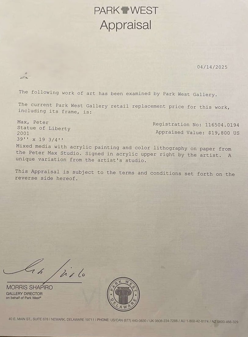 Peter Max Statue Liberty Unique - 5