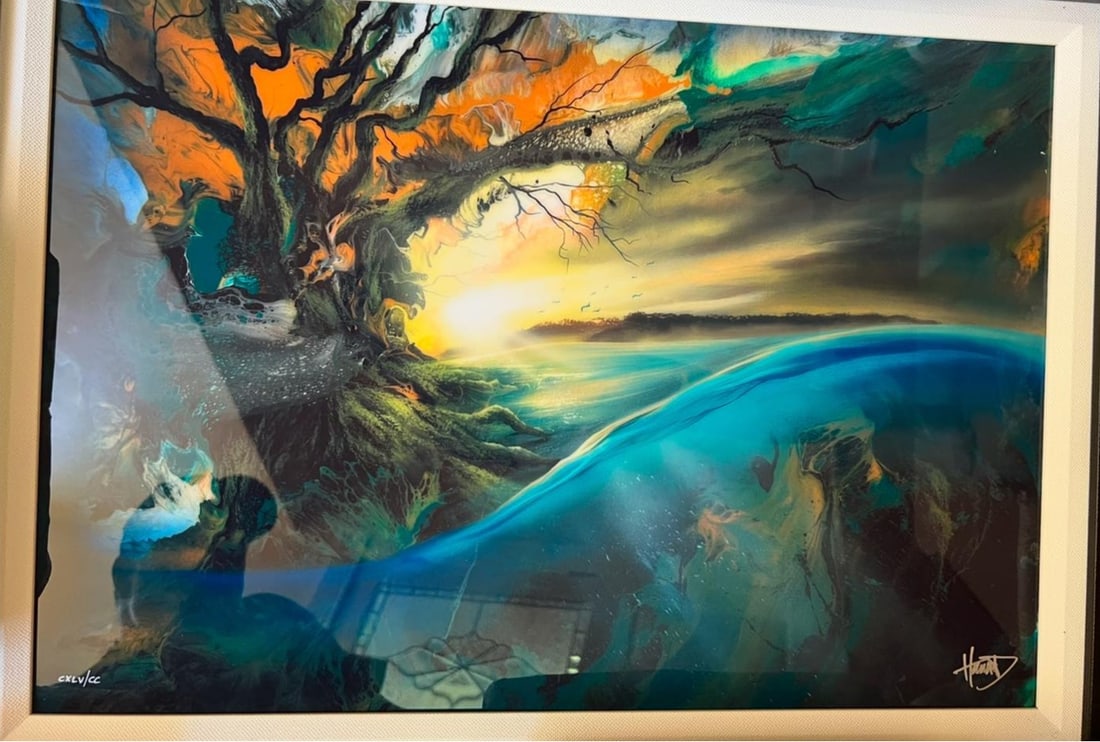 Ashton Howard Cypress Springs: Ashton Howard "Cypress Springs" 2019 15" x 21 1/2" image size Digital Multiple on aluminum through dye sublimation. Hand-signed in pigment by the artist. Gallery framed, COA, Appraisal