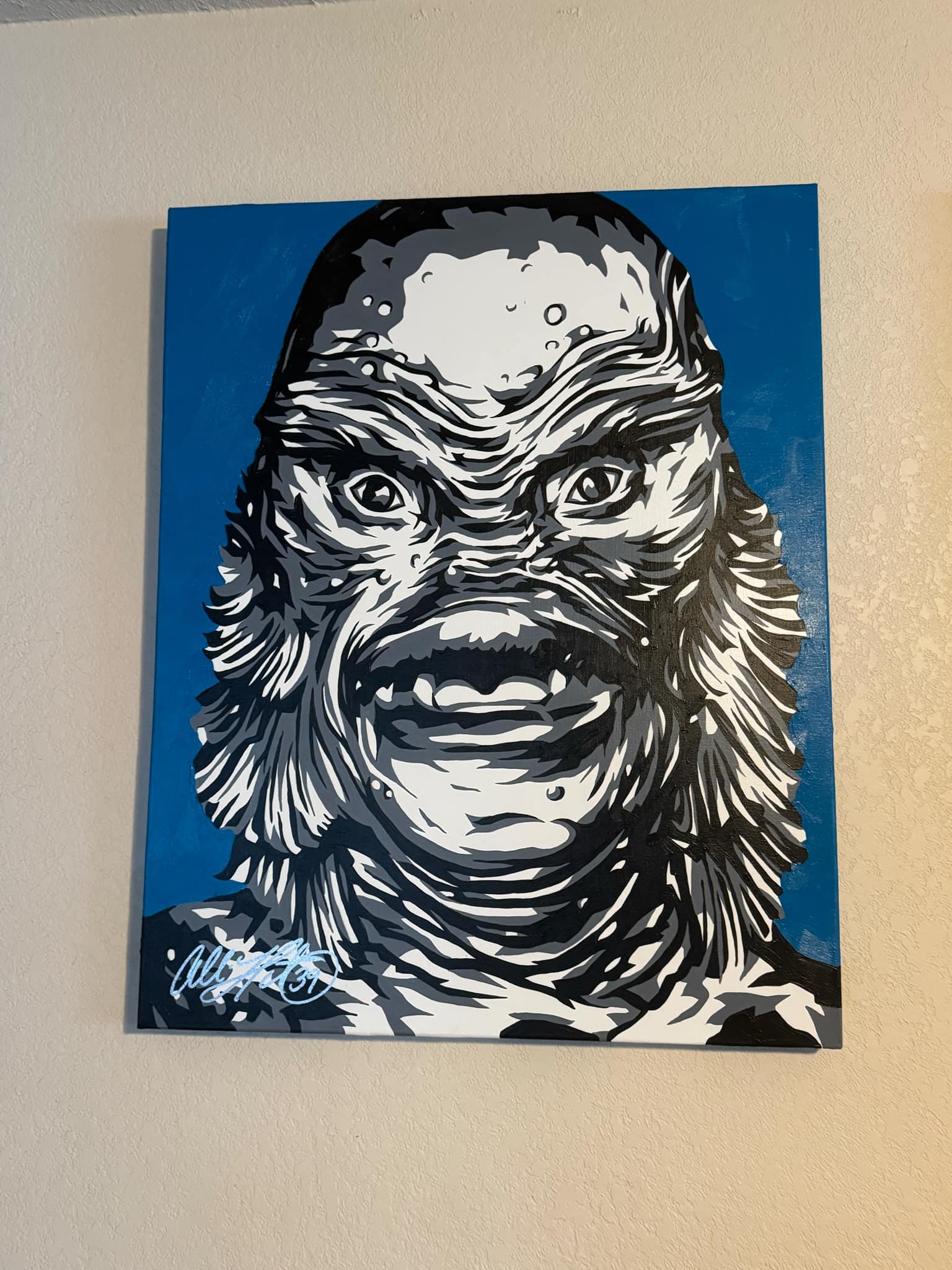 Allison Lefcort Creature from the Black Lagoon Original: Allison Lefcort "Creature From the Black Lagoon" 24" x 30" image size Original painting on canvas