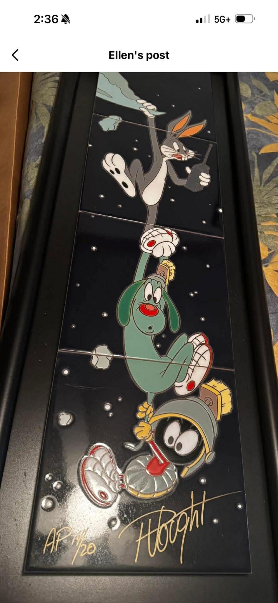 Paul Vought Get Me Outta Here!!!: Paul Vought "Get Me Outta Here!!!" Cerami-cel art tile produced in a lmited edition 100 examples and 20 artist proofs. Edition 14/20. COA ES