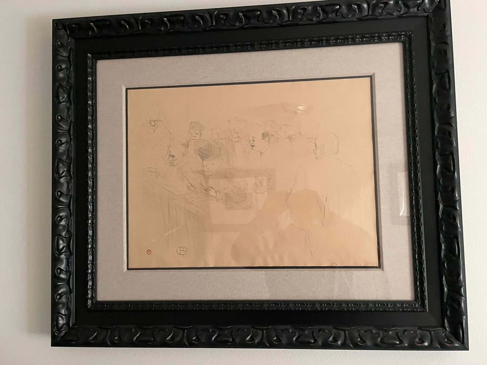 Henri De Toulouse-latrec Proces Arton (troisieme planche): Henri De Toulouse-lautrec "Proces Arton (troisieme planche)" 1896 15 1/2" x 21 1/2" image size. Crayon lithograph printed in gray-black on wove paper. With the red monogram stamp of the artist lower