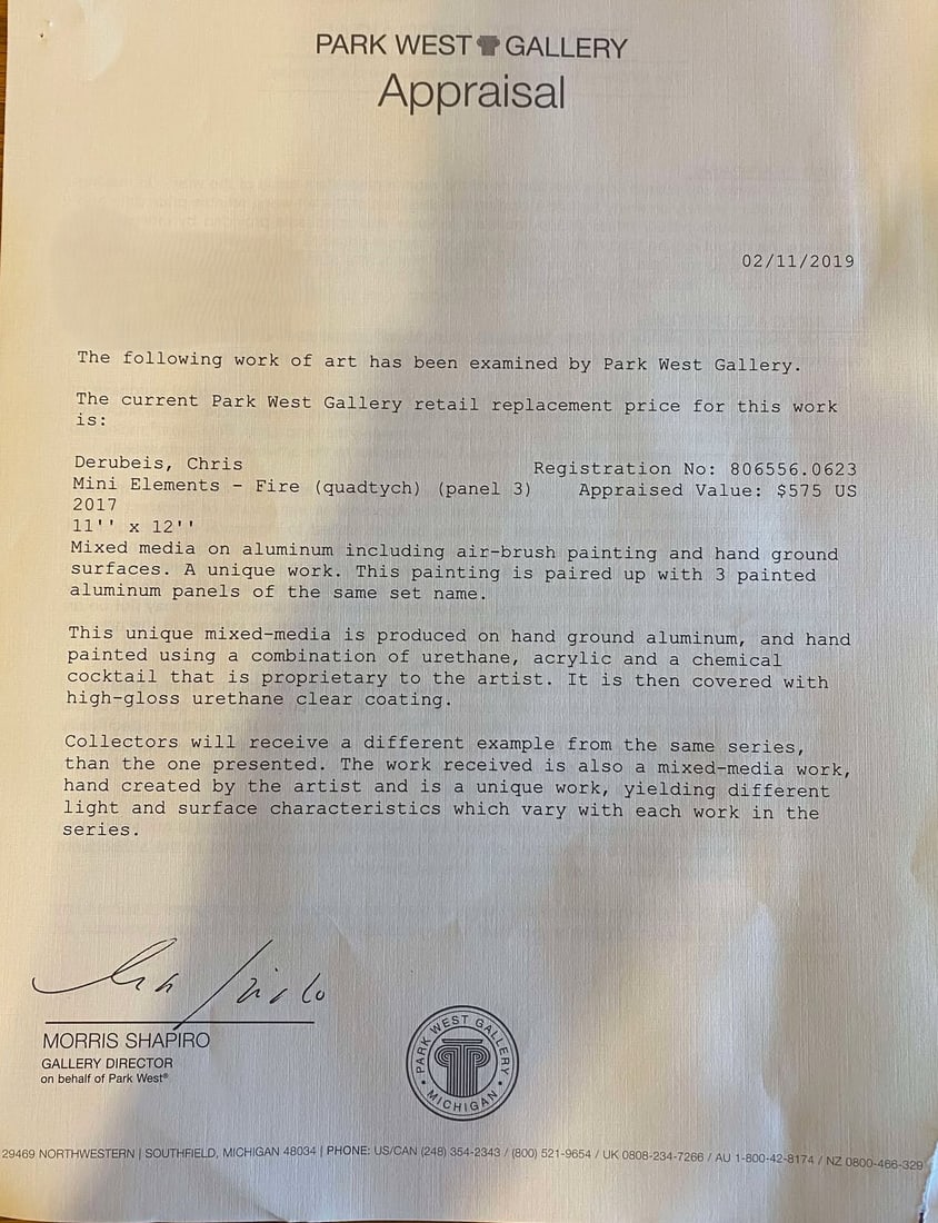 Chris Derubeis Mini Elements - Fire (quadtych) (Panel 3) - 2