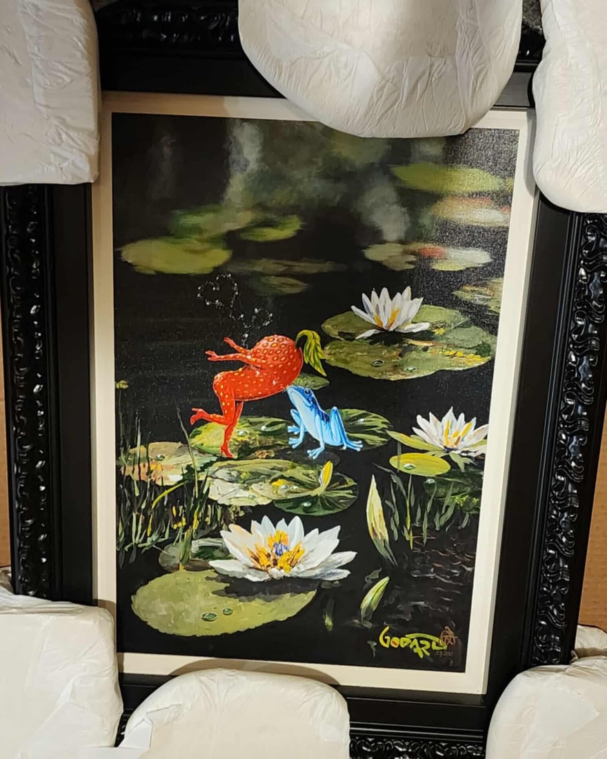 Michael Godard Love my Prince: Michael Godard "Love my Prince" 2023 23 1/2" x 16" image size Giclee in color with hand-embellishment on canvas. Hand-signed by the artist. Gallery framed, COA