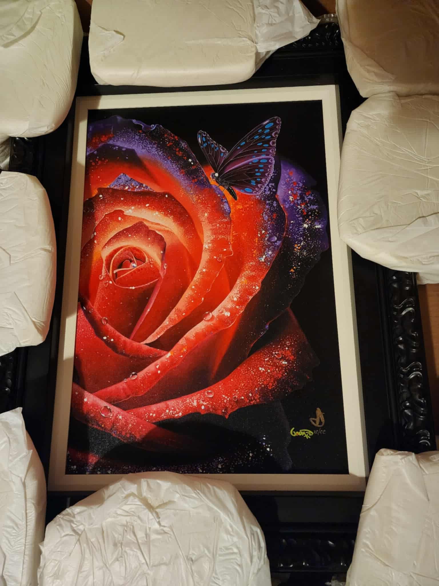 Michael Godard Purple Edge: Michael Godard "Purple Edge" 2023 23" x 15 3/4" image size giclee in color with hand-embellishment on canvas. Hand-signed by the artist. Gallery framed, COA