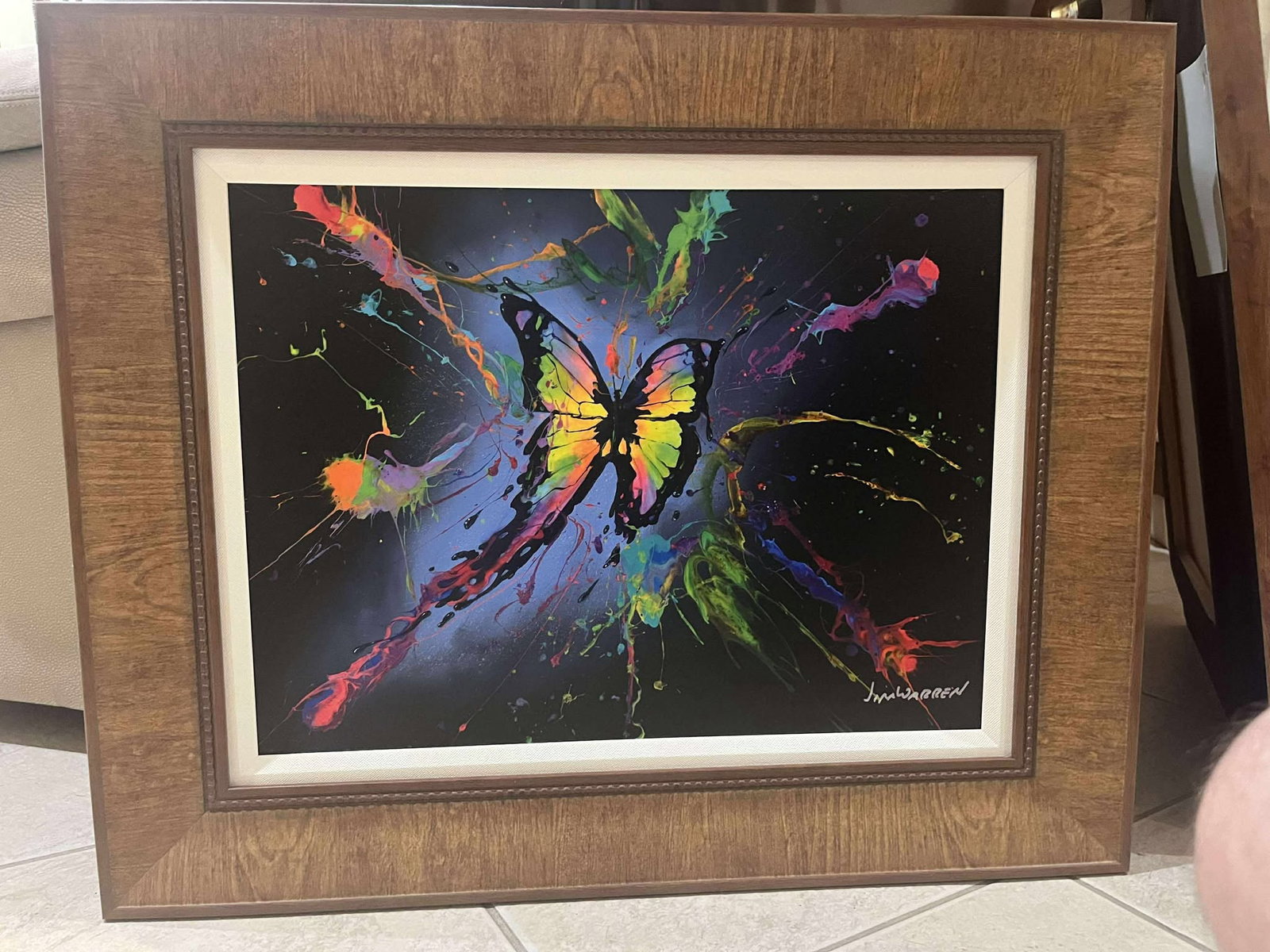 Jim Warren Metamorphosis: Jim Warren "Metamorphosis" 2022 16 1/2" x 22" Image size Giclee in color with hand-embellishment on canvas. Hand-signed by the artist. Gallery framed, COA, Appraisal.