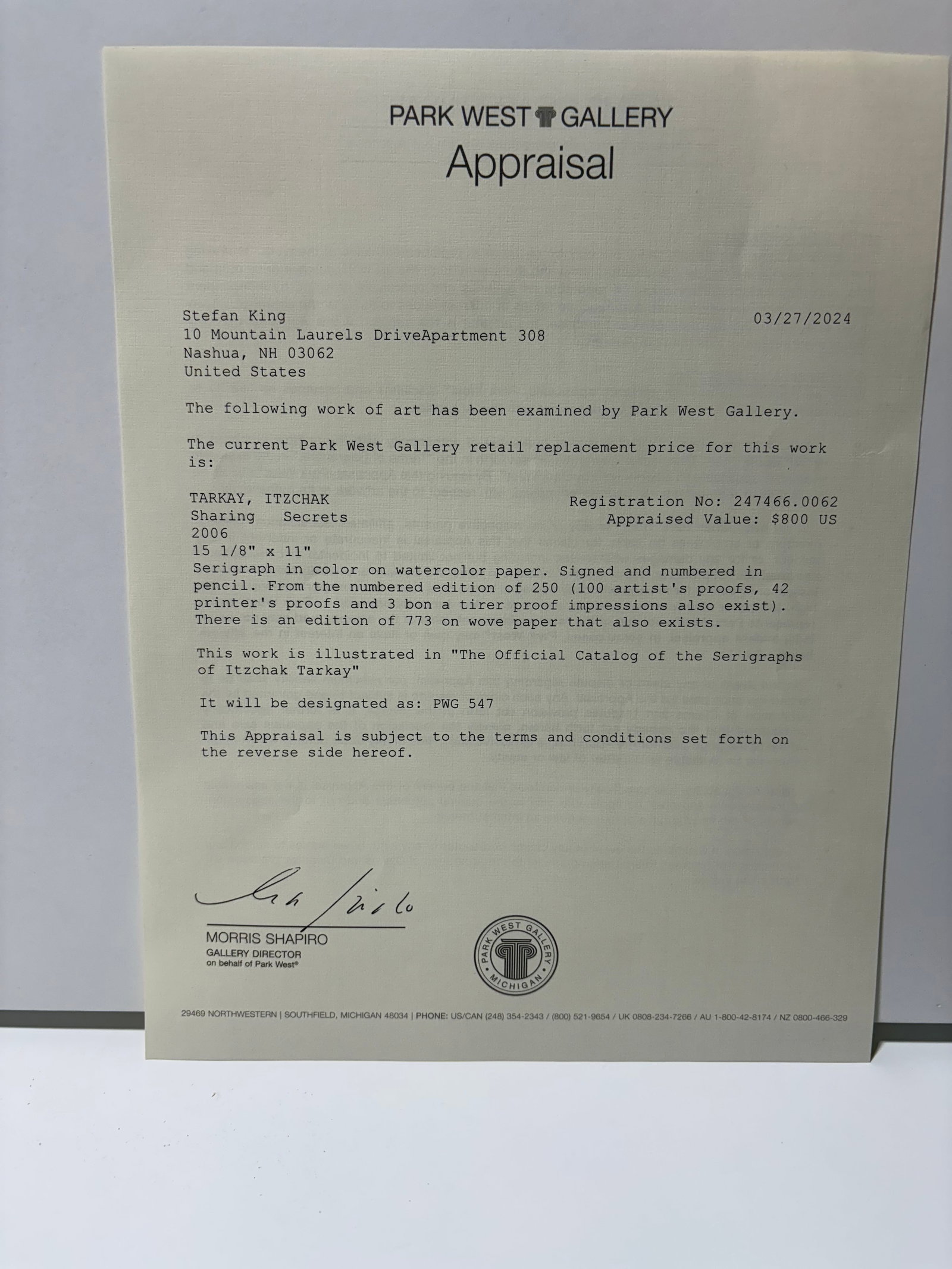 Itzchak Tarkay Sharing Secrets - 3