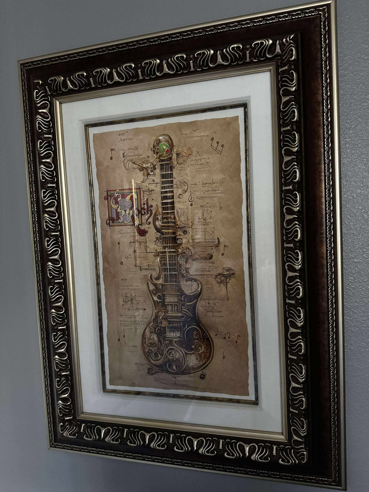 Michael Godard Rock Unique: Michael Godard "Rock Unique" 2023 21" x 11 3/4" image size Mixed media on paper. Hand-signed in pigment lower center by the artist. A Unique work. Gallery framed, COA, Appraisal. MM