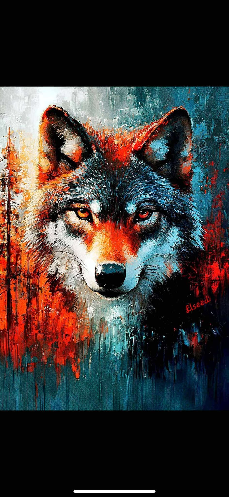 Elseed Wolf: Elseed "Wolf" Giclee on canvas. Unframed, 16" x 20" image size