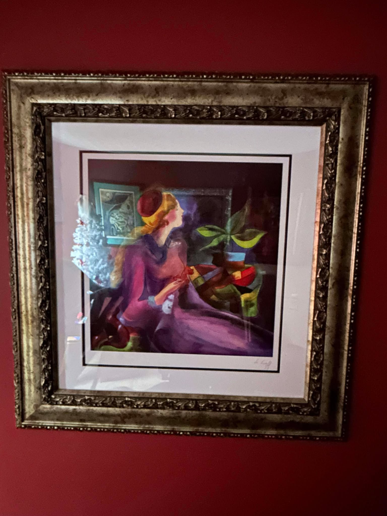 Lekniff Linsoumise: Linda LeKinff, "L'Insomise" 10 3/8" x 8 11/16", Seriograph in color on wove paper. Signed in pencil on the lower right and numbered. Gallery Framed. COA, Appraisal. GB