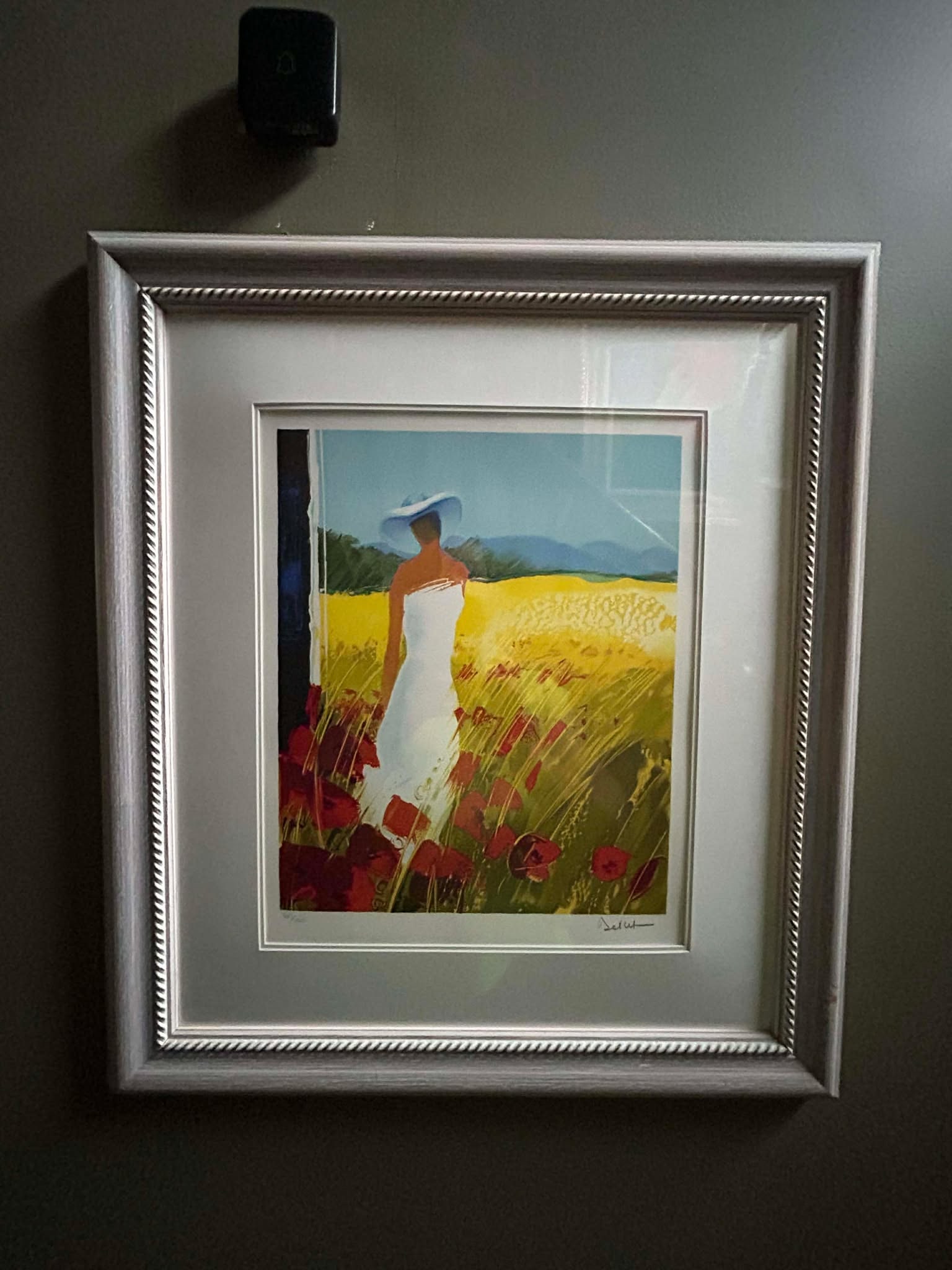 Emile Bellet Telve Une Fleur: Emile Bellet "Telve Une Fleur" 15" x 12 1/4" lighograph in color on wove paper. Signed & numbered in pencil. Gallery Framed. COA. Appraisal. GB