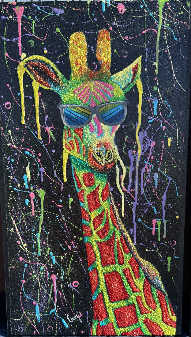 Cruz shaded giraffe: Cruz shaded giraffe oil on canvas 14" x 30" unframed