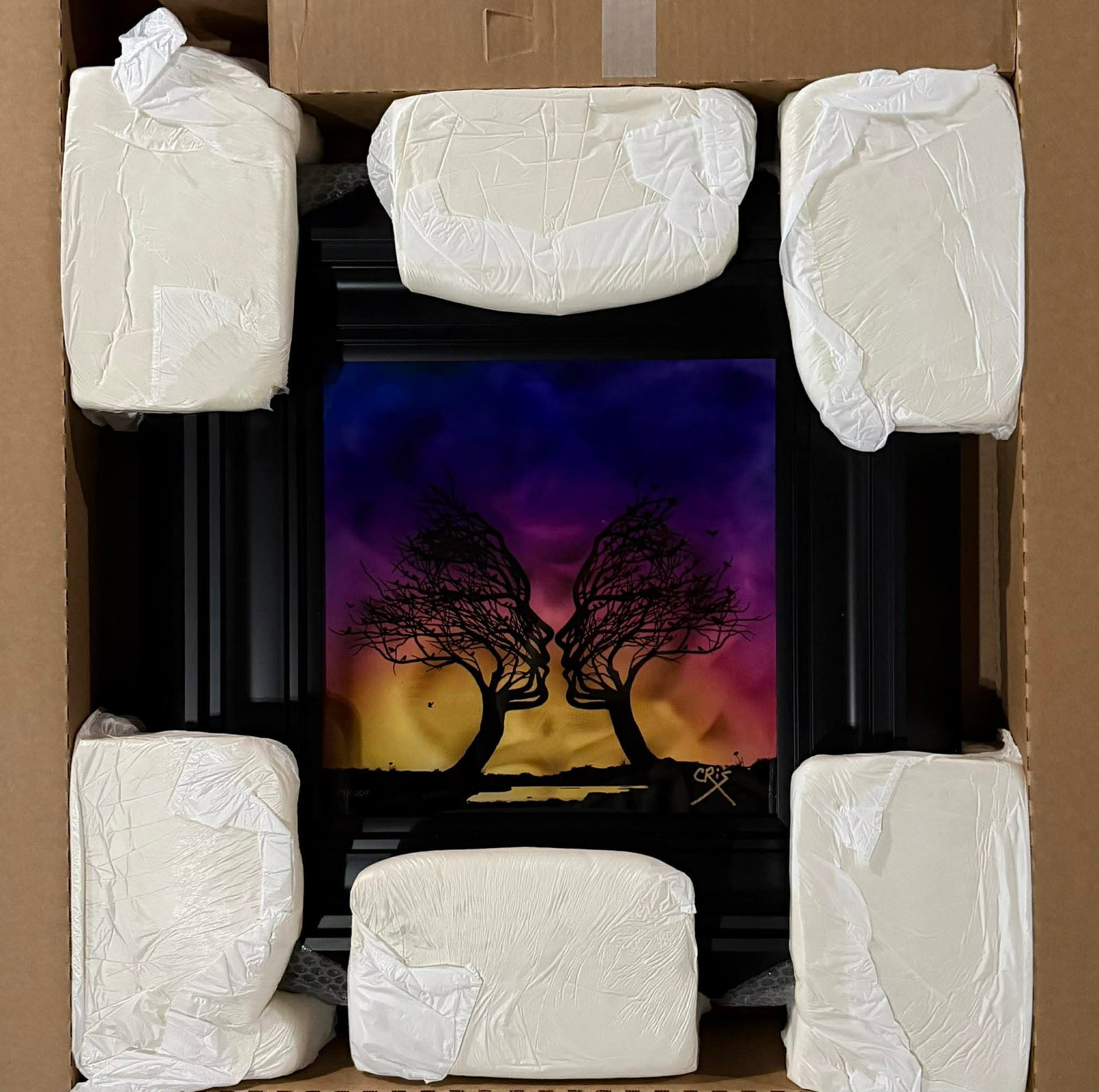 CrisX Magnetic: CrisX "Magnetic" 2023 14"x 14" image size Dye Sublimation on aluminum. Hand-signed by the artist. Gallery framed, COA, appraisal. TMP
