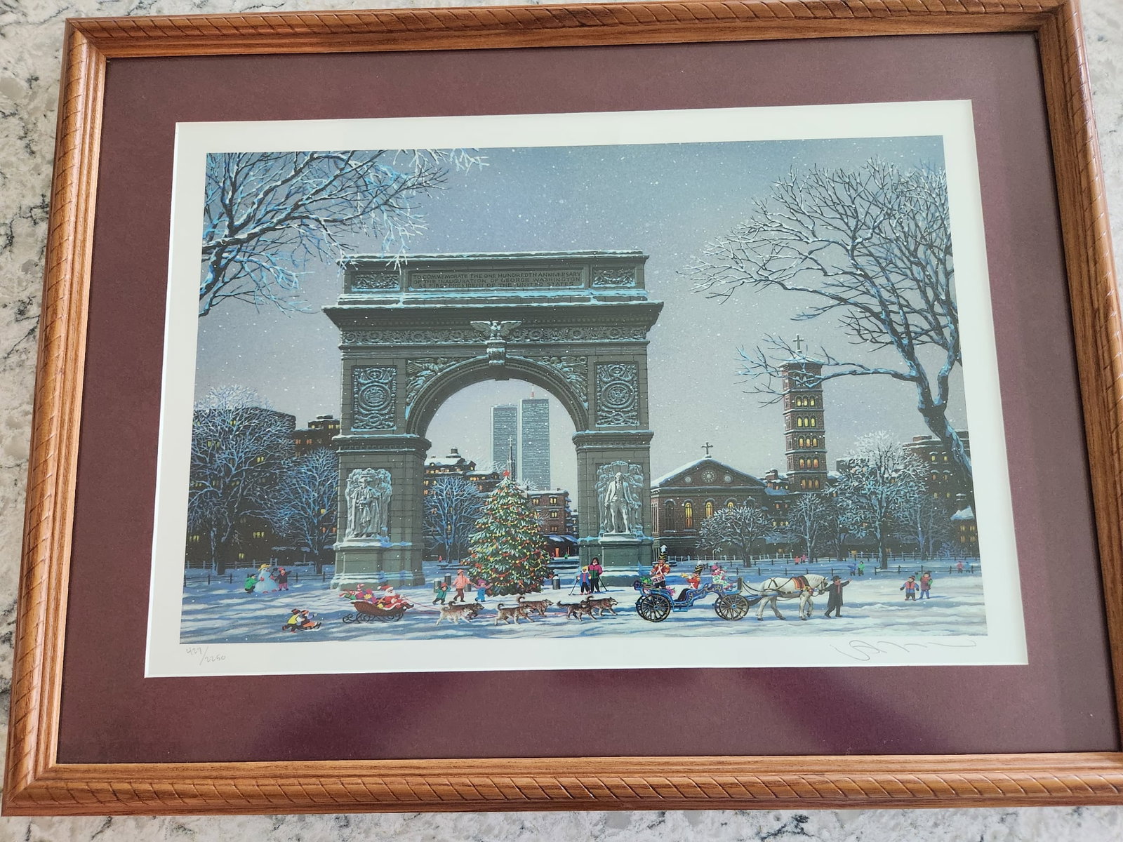 Alexander Chen Washington Square Park: Alexander Chen "Washington Square Park" 2002 11 1/4" x 17 1/2" image size Seriolithograph in color on paper. Signed and numbered in pencil. Gallery framed, COA, Appraisal