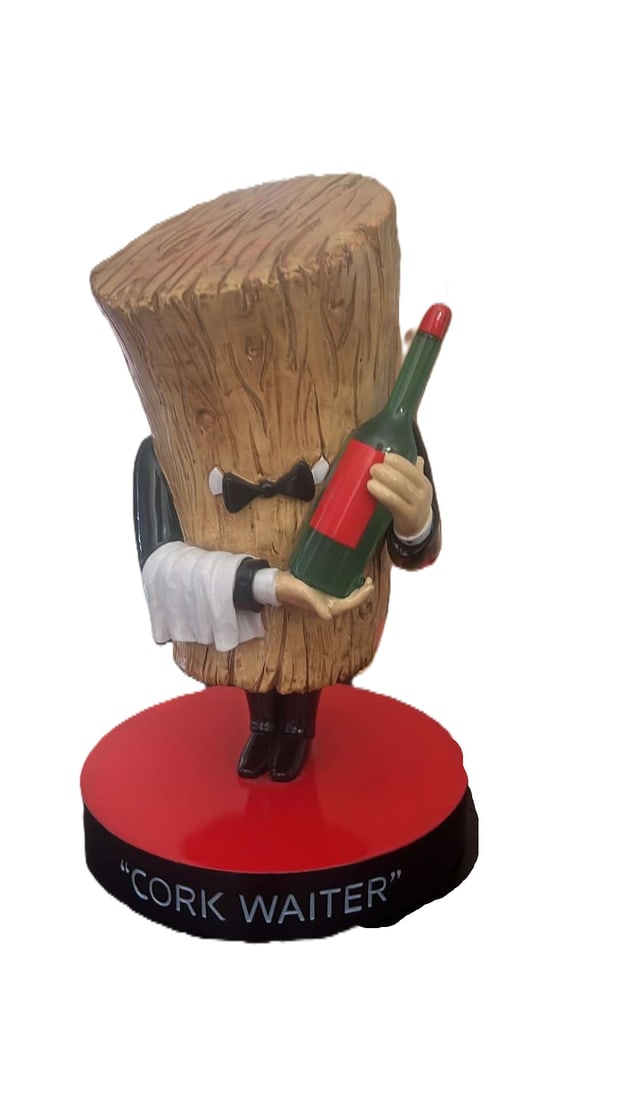 Michael Godard Cork Waiter Sculpture: Michael Godard "Cork Waiter" 2020 10" x 6" x 3" Hand-painted sculptures in resin