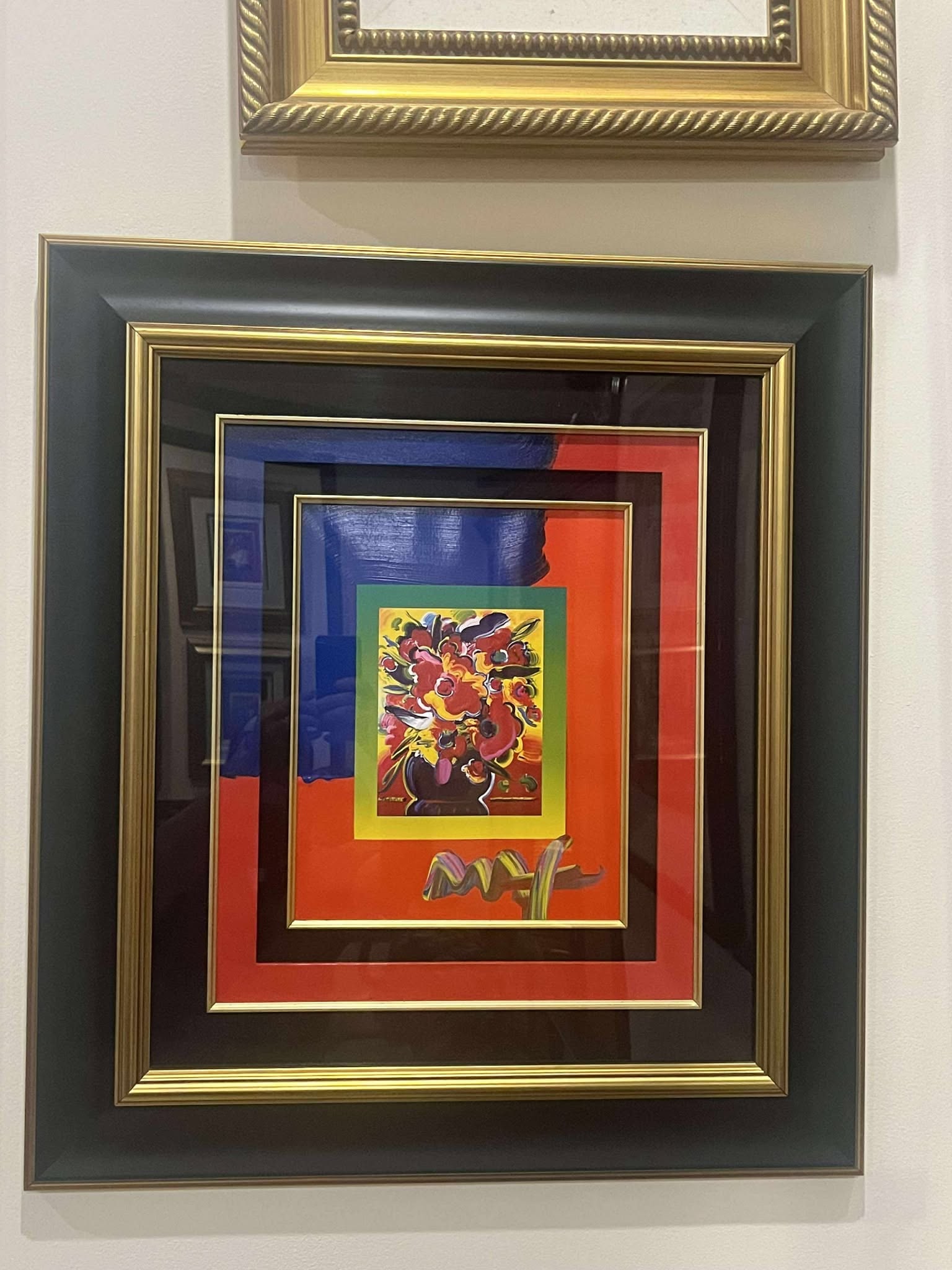 Peter Max Flowers: Peter Max (Flowers) Gallery Framed. COA RMS