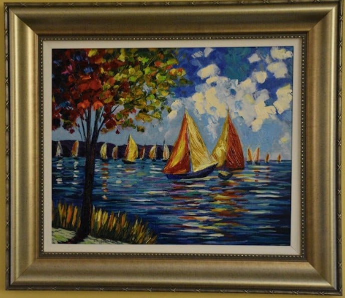 Slava Ilyayev Summer Morning: Slave Ilyayev "Summer Morning" 2012 20 1/8" x 24 3/8" image size Serigraph in color with embellishment on wood panel. Hand-signed in ink lower left by the artist. Gallery signed, COA, Appraisal. JS