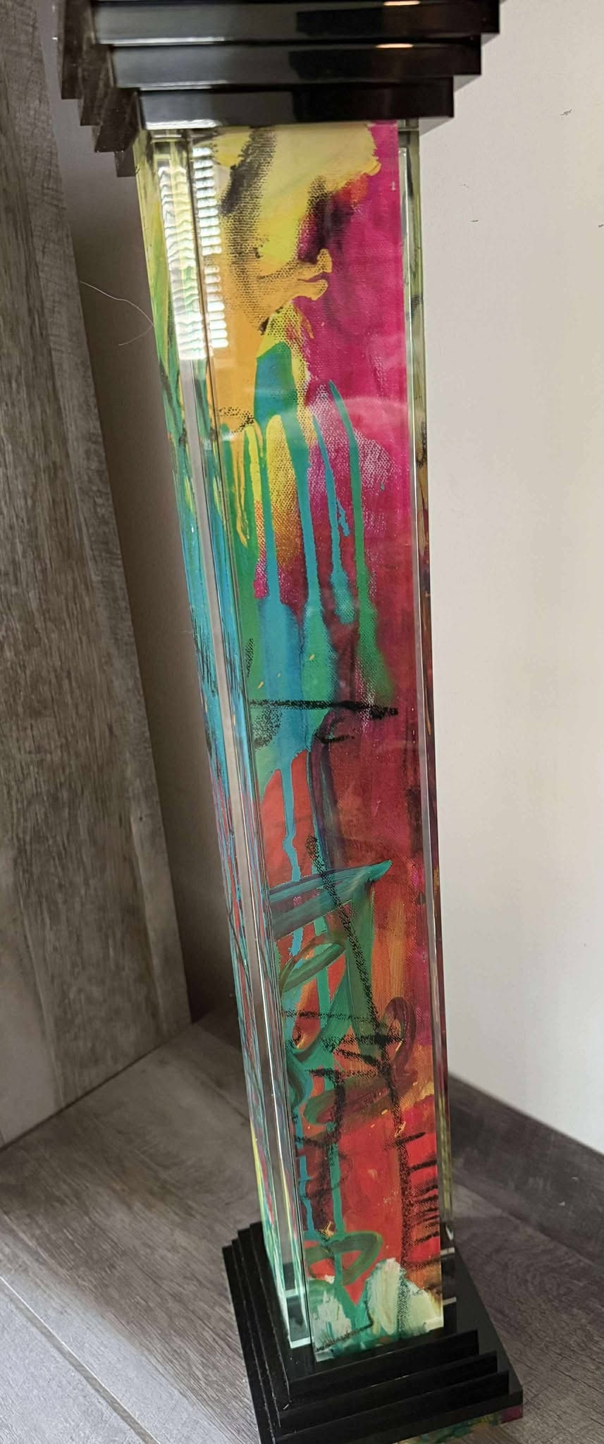 Tim Yanke Timber 3: Tim Yanke "Timber III" 2023 28 5/8" x 6" Acrylic sculpture with archival UV ink. Hand-signed. COA, Appriasal. DT