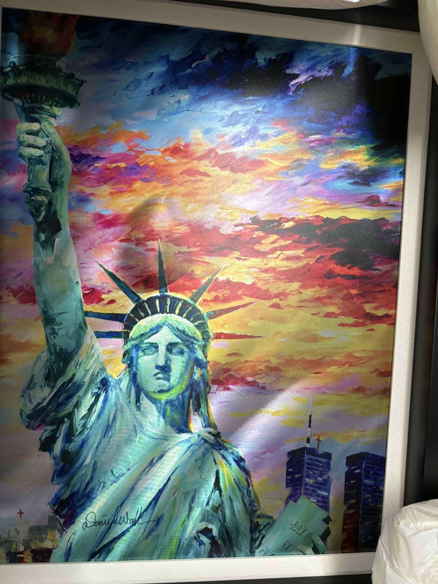 Daniel Wall The Light is Always on: Daniel Wall "The Light is Always On" 2022 17" x 13" image size mixed media on metal. Hand-signed in pigment lower left by the artist. Titled and dated on the verso. A unique work. Gallery framed, COA,
