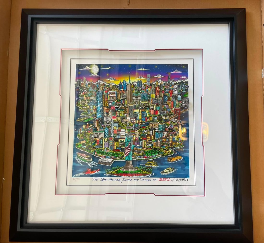 Charles Fazzino Spectacular Sights and Sounds of NYC: Charles Fazzino "Spectacular Signts & Sounds of NYC" 2017 16 1/2" x 16 1/2" image size 3-d relief serigraph in color with mixed media embellishments on paper. Hand-signed in ink lower right by the art