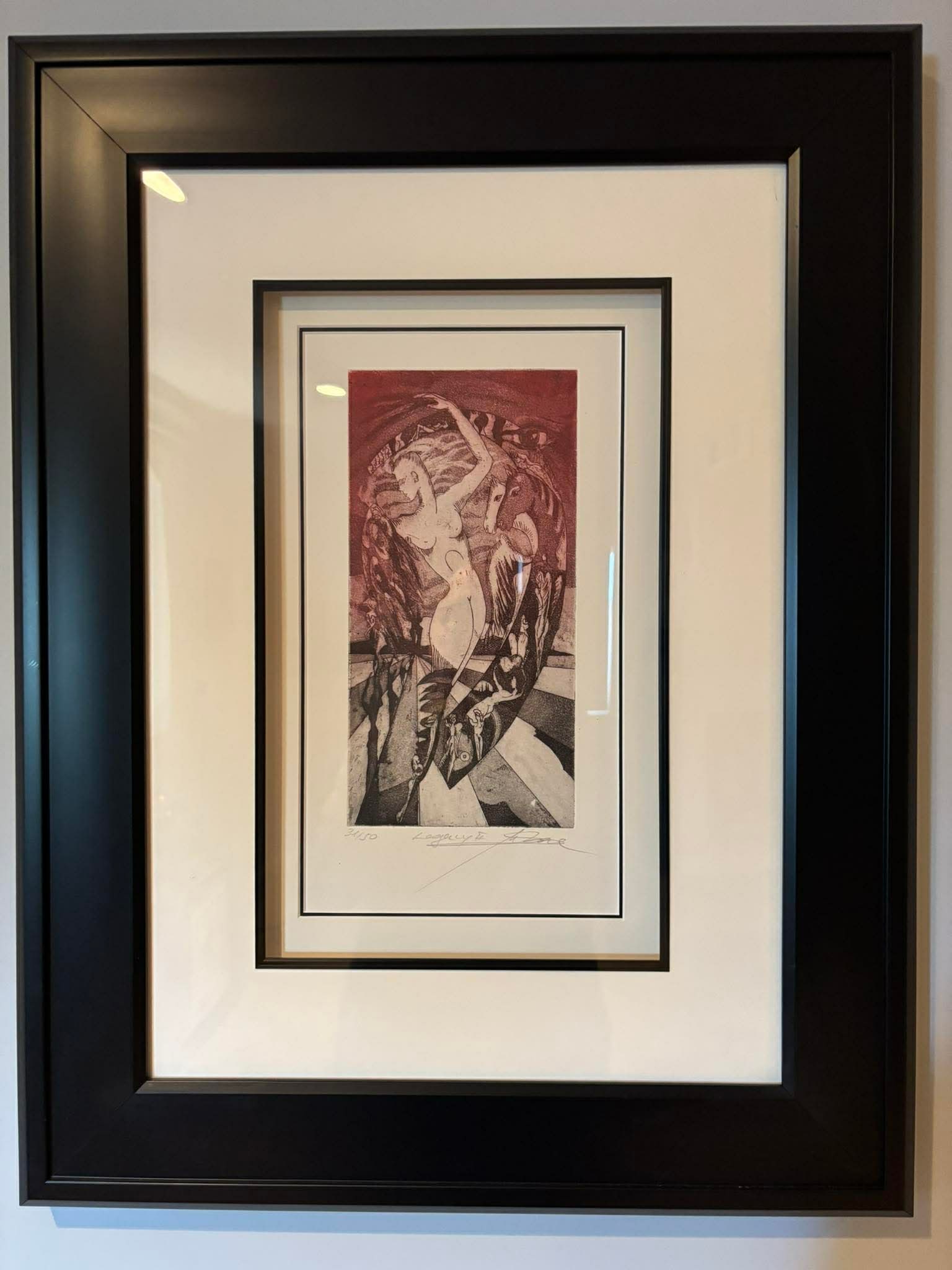 Alfred Gockel The Legacy II: Alfred Gockel "The Legacy II" 2011. 11 1/16" x 5 7/8" image size. Etching on wove paper. Hand signed by the artist in pencil on lower right from a numbered edition of 50. Appraisal. GU