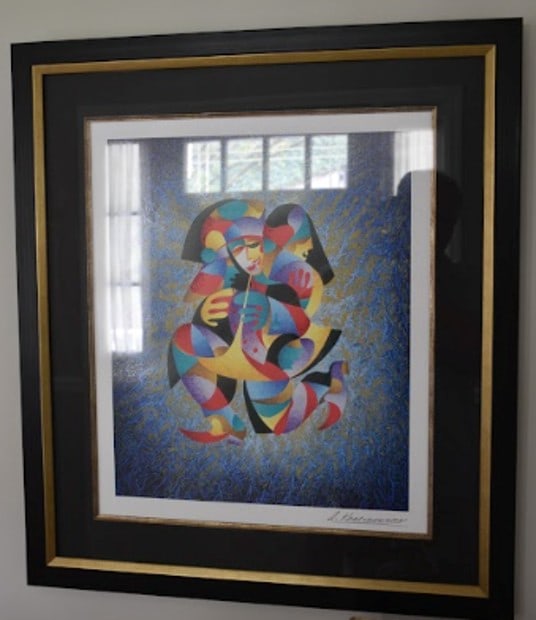 Anatole Krasnyansky Play That Horn II num 15: Anatole Krasnyansky "Play that Horn II #15" 2013 19 7/8" x 16 1/8" Seriolithograph in color on archival paper signed in the plate. Gallery framed, COA, JS