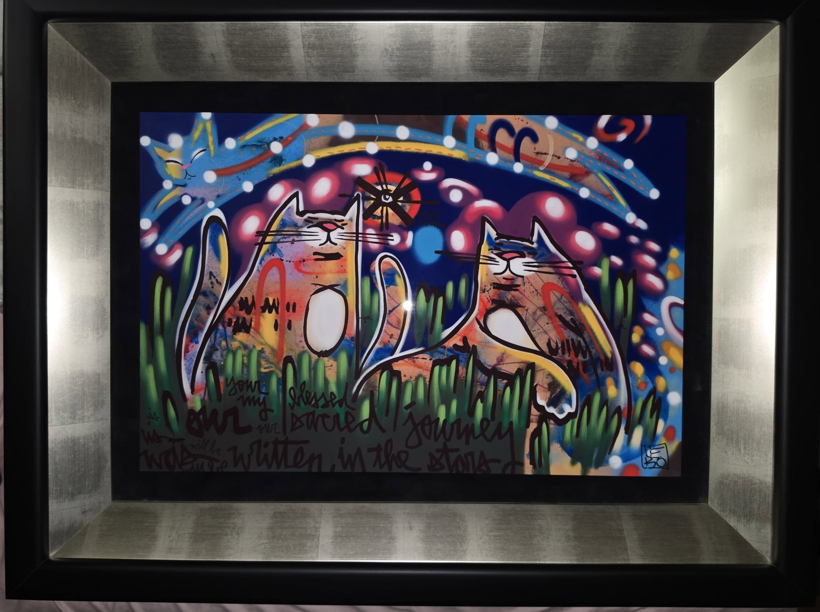 David Le Batard (Lebo) Our Sacred Journey: David LeBatard (as Lebo) "Our Sacred Journey" 13 3/4" x 20 3/4" caldograph (dye sublimation on wood). Hand signed in pigment lower right by the artist. Gallery framed. COA. Appraisal. LB