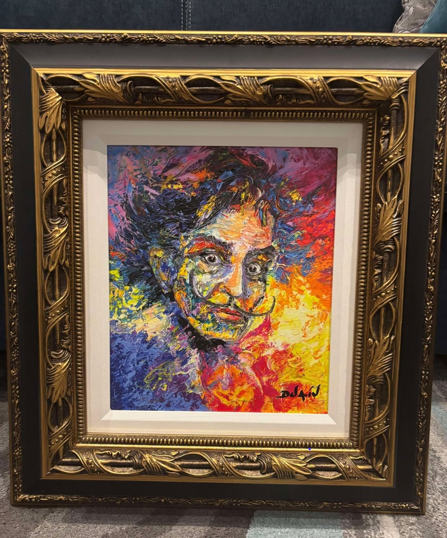 Duaiv Dali Folie: Duaiv "Dali Folie" 2018 14" x 11 3/4" Image size Giclee .in color with hand-embellishment on canvas. Hand-signed in pigment lower right by the artist. From the arabic numbered european artist's proof 