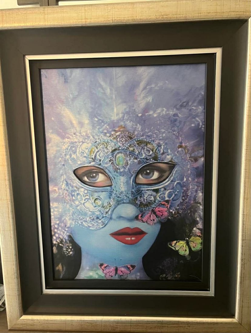 Dominic Pangborn Venetian Eyes IV: Dominic Pangborn "Venetian Eyes IV" 2013 18 1/2" x 13 1/2" Limited edition giclee pritg on aluminum. Hand-signed in pigment by the artist. Gallery framed, COA, Appraisal. NR