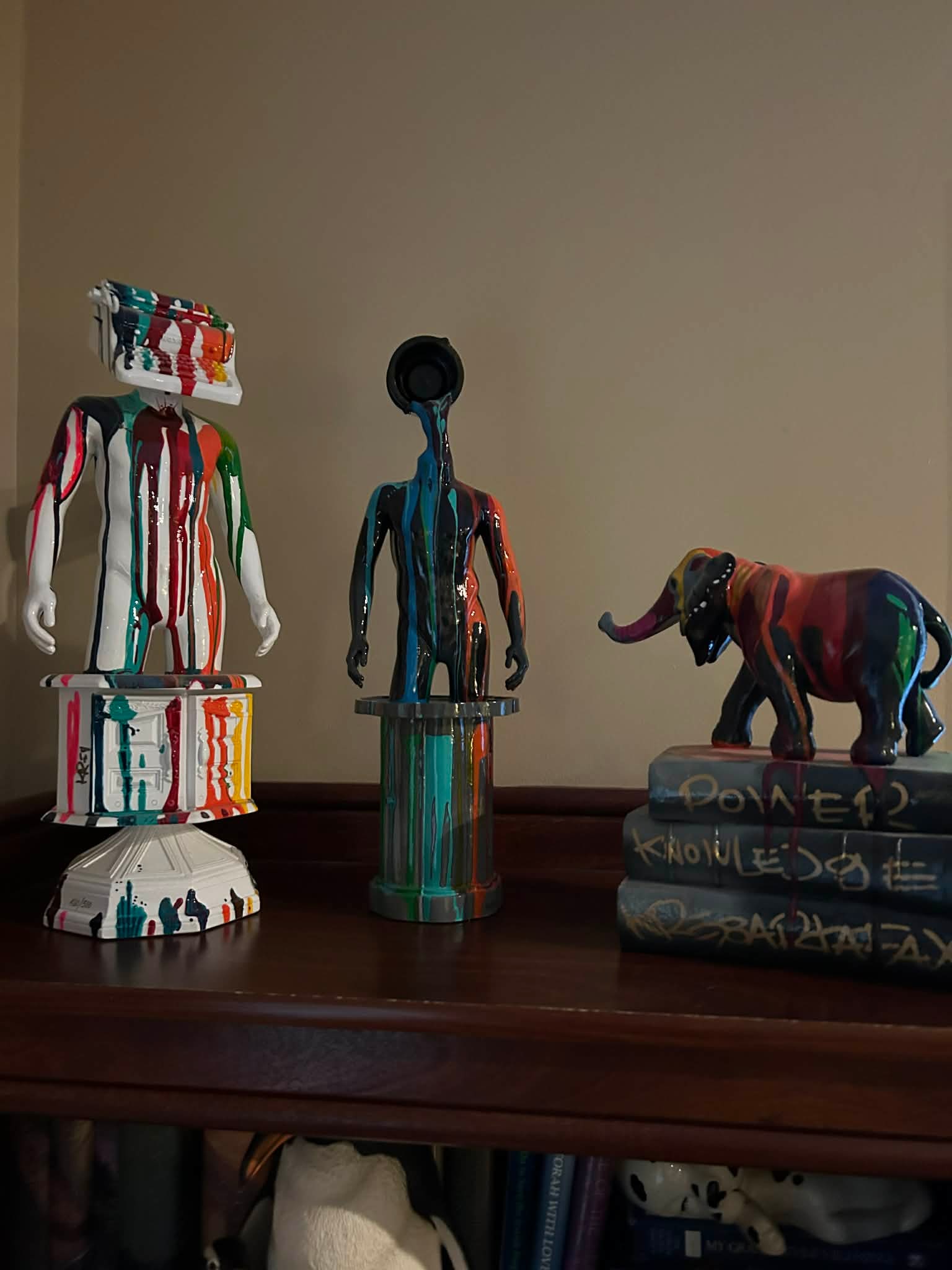 Kre8 3 Sculpture set: Kre8 3 piece sculpture set. "Compelled to Kre8" "One for the Books" and "Kre8 Your History", COA, Appraisal. MJ