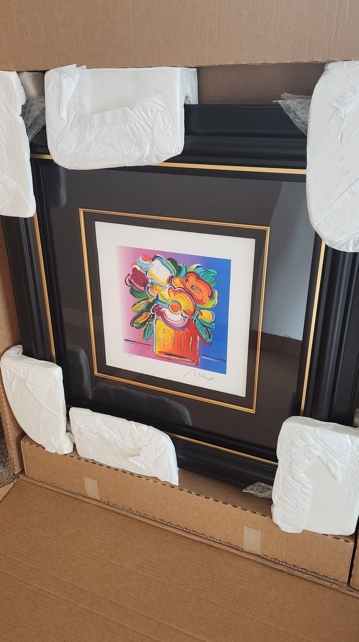 Peter Max Abstract Flowers II: Peter Max "Abstract Flowers II" 2017 9 3/8" x 9 3/8" Serigraph in color on wove paper from the Peter Max Studio. Hand signed by Peter Max in pencil lower right and numbered in Arabic lower left. Galle