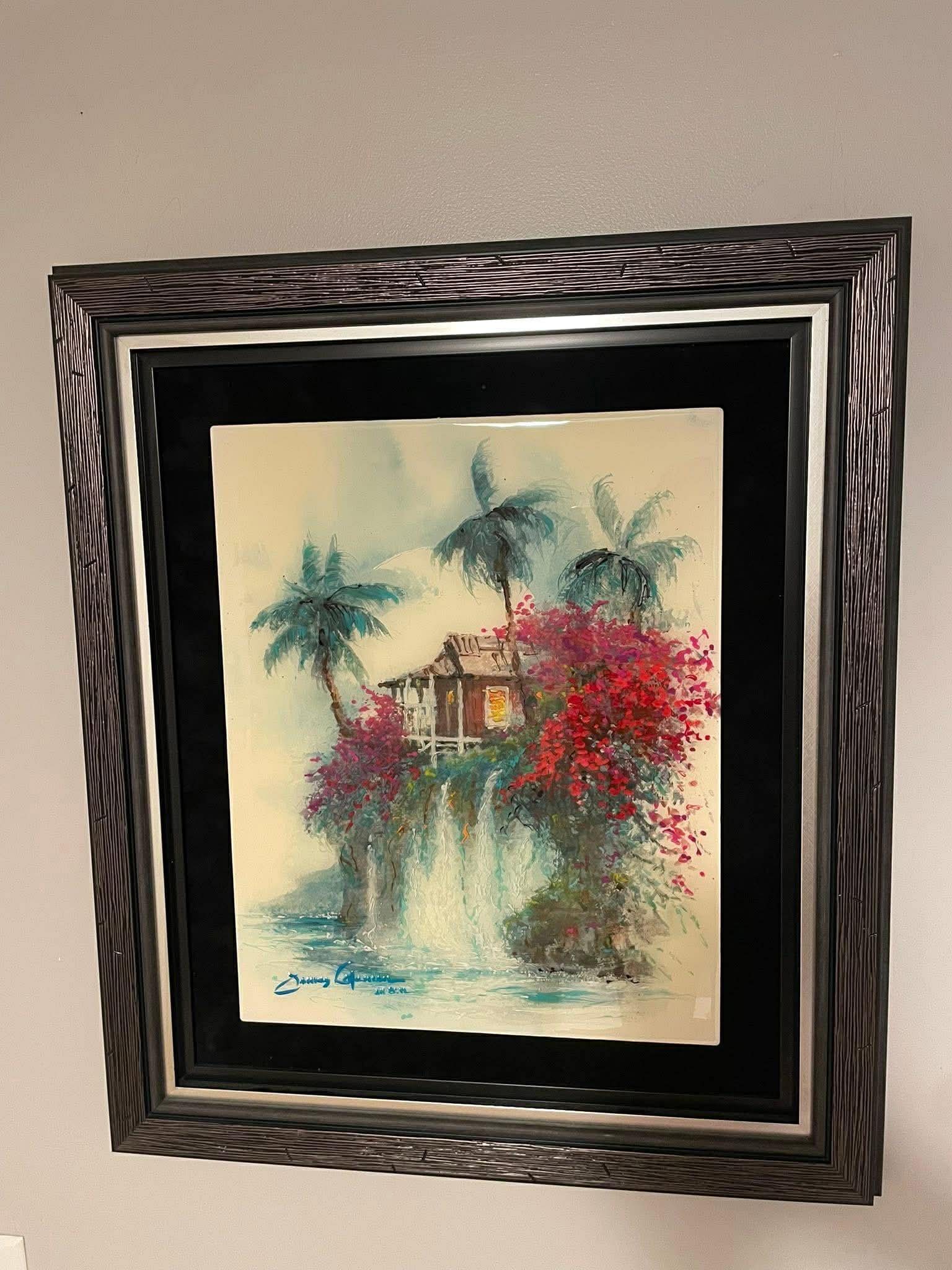 James Coleman Living Aloha: James Coleman "Living aloha" 20" x 16" image suite. Oil painting on metal. Hand signed in pigment by the artist. Titled and signed on the verso. A unique work. Gallery framed. COA. Appraisal. TM