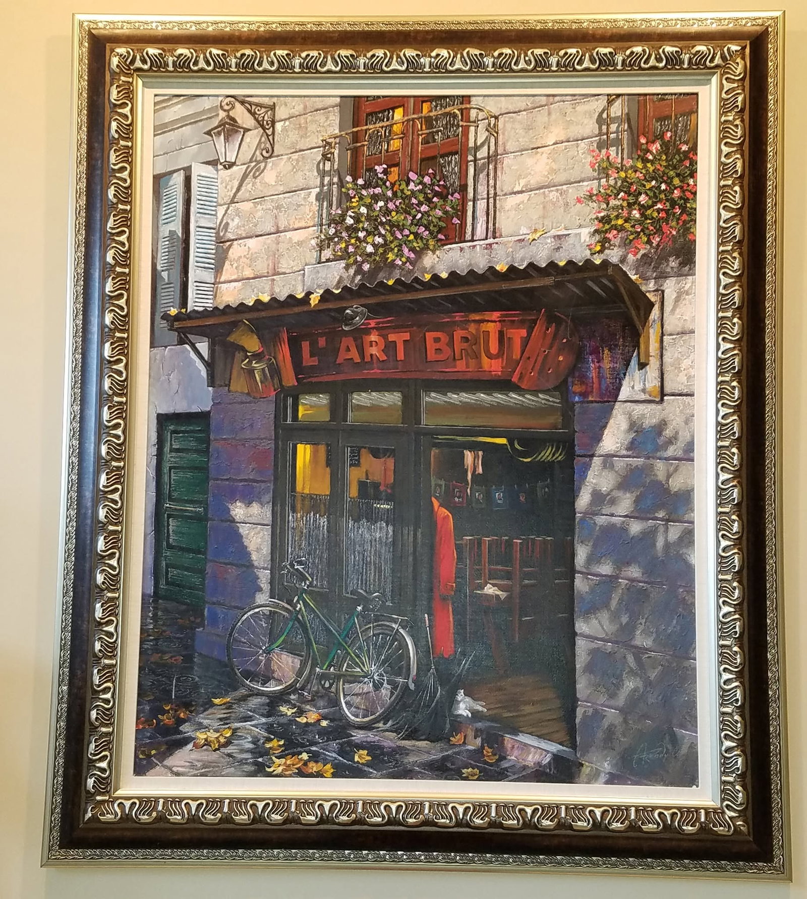 Arkady Ostrisky L'Art Brut In The Fall: Arkady Ostritsky "L'Art Brut In The Fall". 40" x 32" image size. Acrylic painting on canvas signed in pigment in the lower right. A unique work. From the collection of the artist. Gallery Framed.