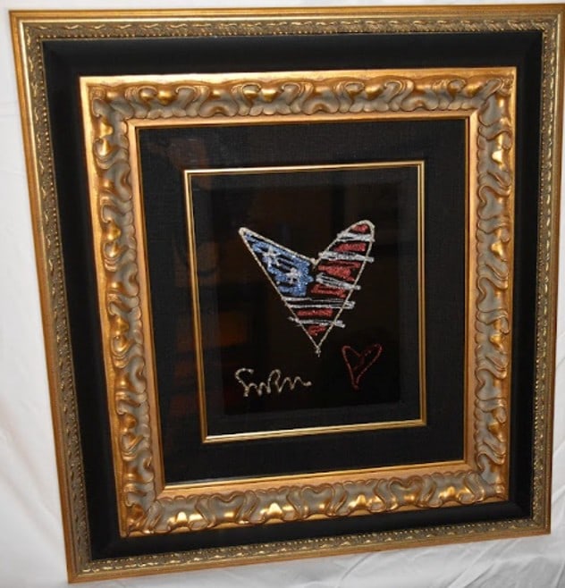 Simon Bull Sparkling Heart II - XXIX: Simon Bull "Sparkling Heart II-XXIX" 2014 10 1/8" x 8 1/8" image size Acrylic painting on plexiglass. Hand-signed in pigment lower left by the artist. A Unique work. Gallery framed, COA, Appraisal. JS