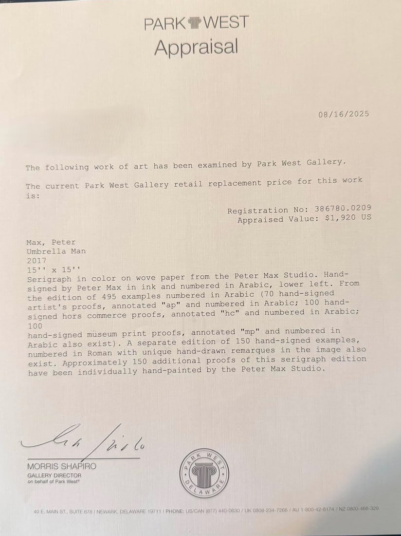 Peter Max Umbrella Man - 3