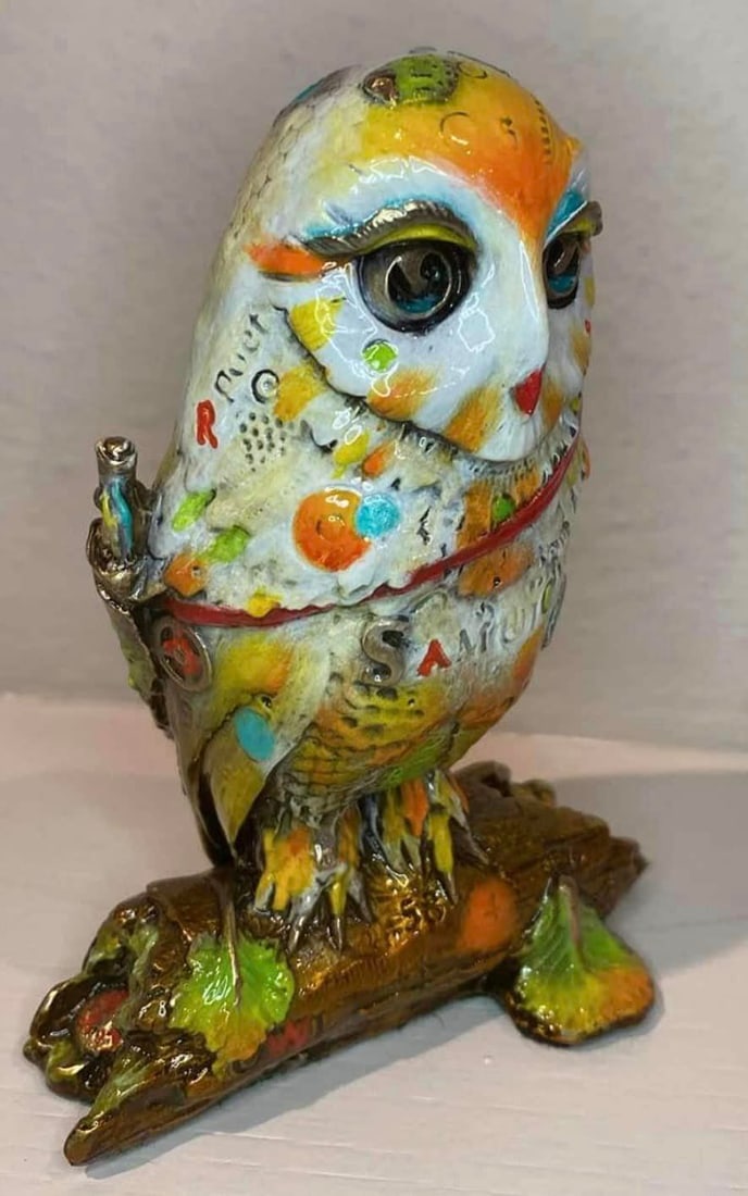 Nano Lopez Samuel the Poet: Nano Lopez "Samuel the Poet" 4 3/4" x 2" x 3" Bronze Casting with hand applied Patina
