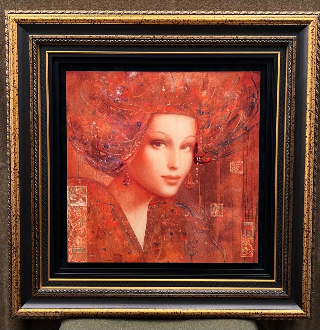 Csaba Markus Ciania: Csaba Markus "Ciania" 2016 20" x 20" Image size Caldograph (digital multiple through dye-sublimation on wood) with hand-embellishments using a variets of gold leafs and acrylic paints. Hand-signed in 