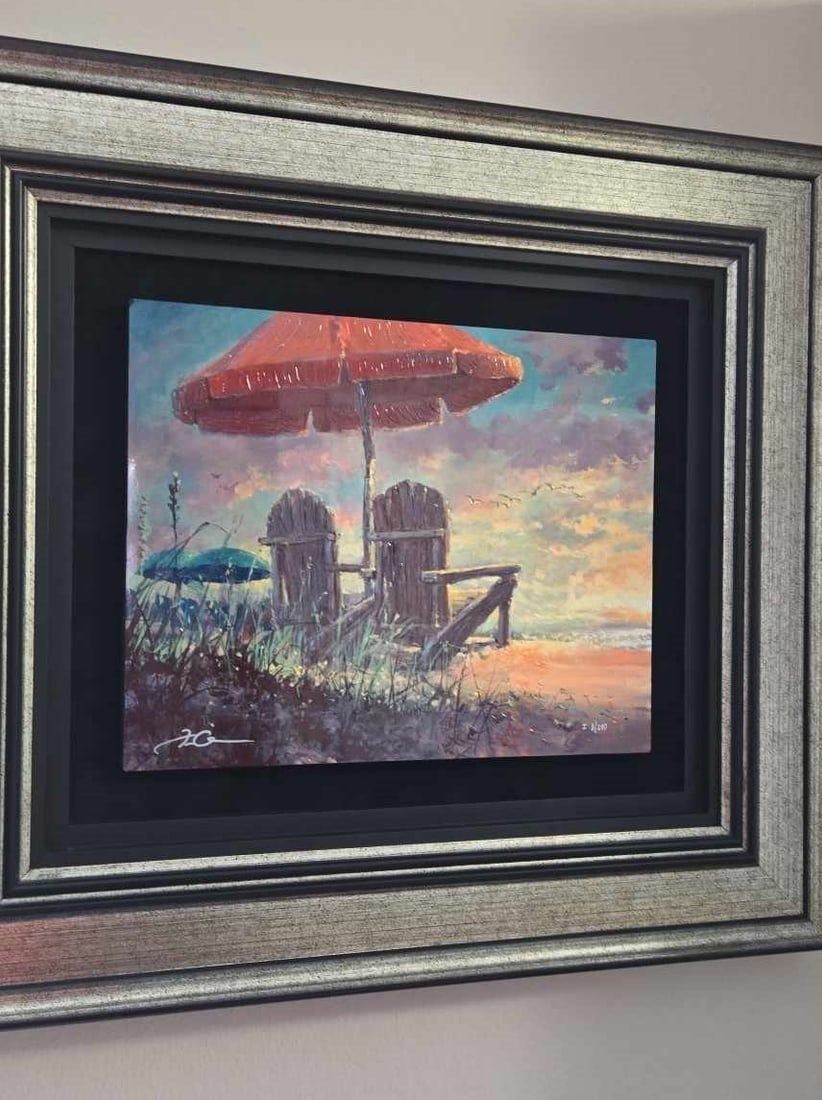 James Coleman Afternoon Breezes: James Coleman "Afternoon Breezes" 2019 12" x 15" image size Caldograph (digital multiple through dye-sublimation on wood) with hand-embellishments using a variety of acrylic paints. Hand-signed in
