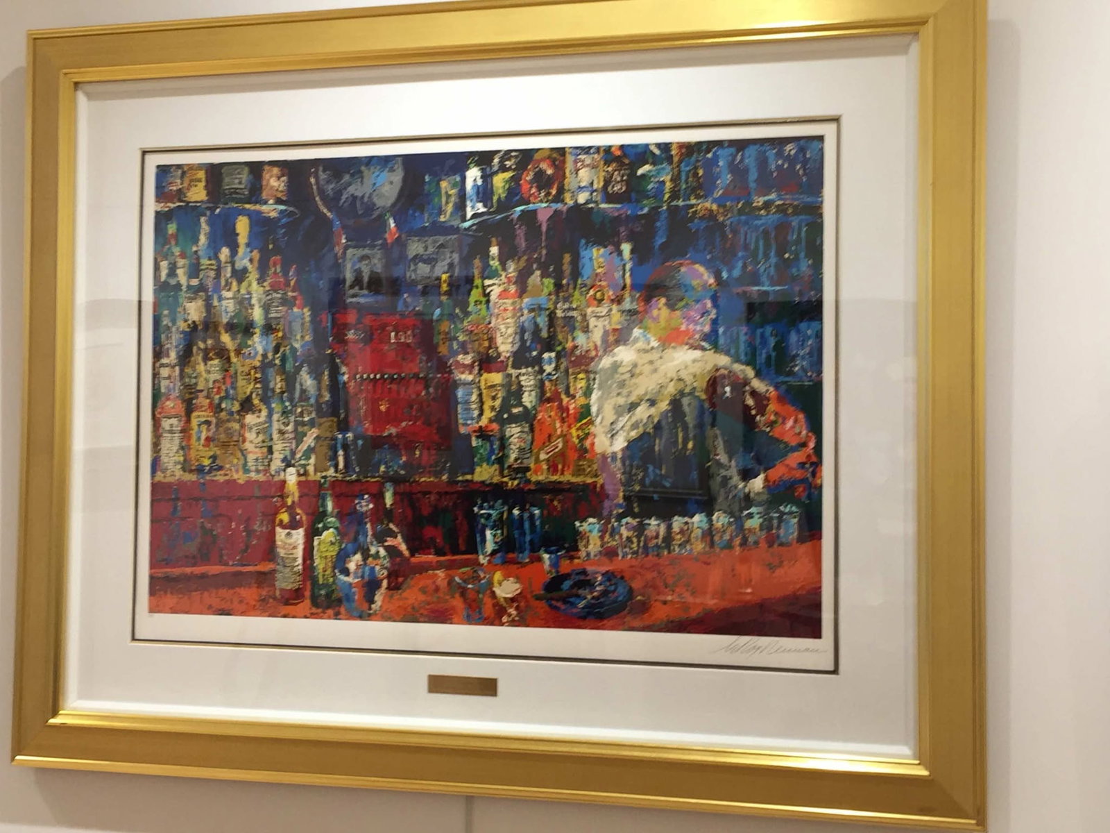 Leroy Neiman Irish-American Bar: Leroy Neiman "Irish-American Bar" 1979 Serigraph, Limited edition, Gallery framed, COA