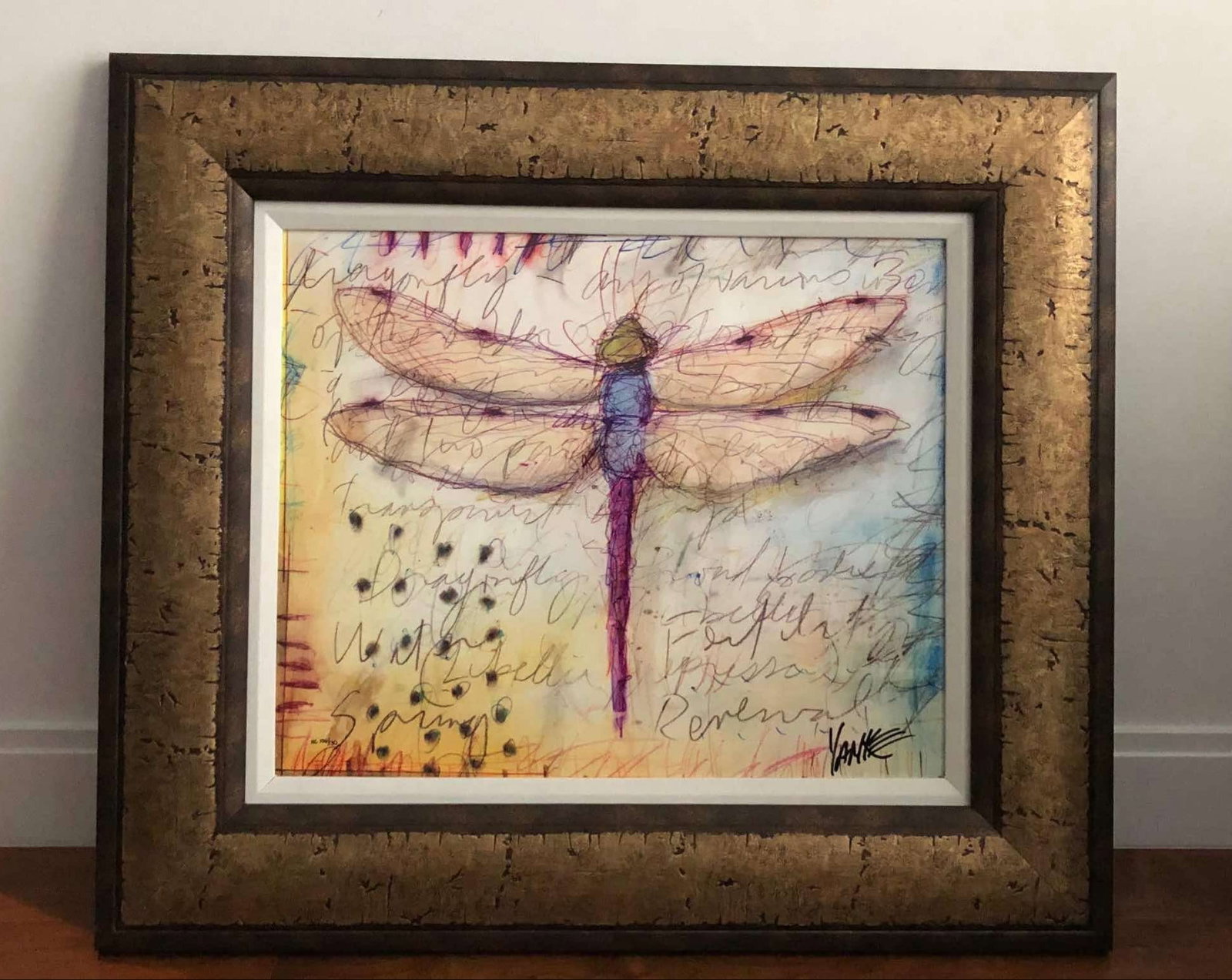 Tim Yanke Dragonfly: Tim Yanke "Dragonfly" 2016 16 3/8" x 20" Image size Digital multiple on aluminum through dye sublimation. Hand-signed by the artist. Gallery framed, COA, Appraisal